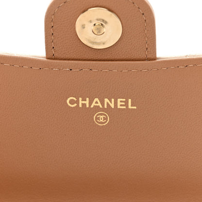 Chanel Lambskin Quilted Flap Phone Holder With Chain Beige Brown 6 of 12