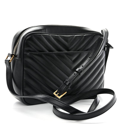 Saint Laurent Calfskin Matelasse Monogram Lou Camera Bag Black 2 of 12