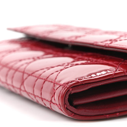 Christian Dior Patent Cannage Rendez-vous Chain Wallet Red 10 of 10