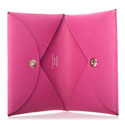 Hermes Epsom Calvi Card Case Rose Pourpre 5 of 7