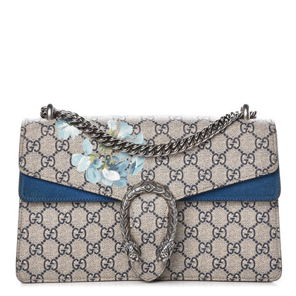 Gucci GG Supreme Monogram Blooms Small Dionysus Shoulder Bag Beige Navy Vintage Blue 1 of 9