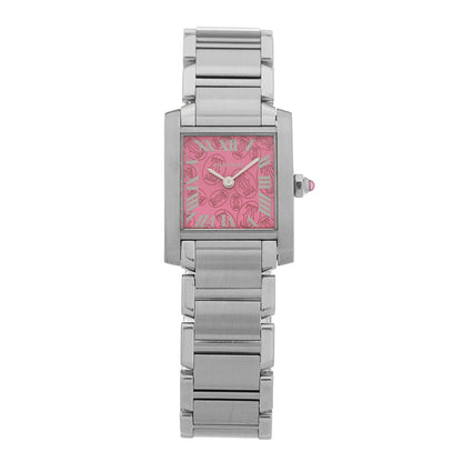 Cartier Stainless Steel 20mm Tank Francaise Quartz Watch Raspberry 1 of 5