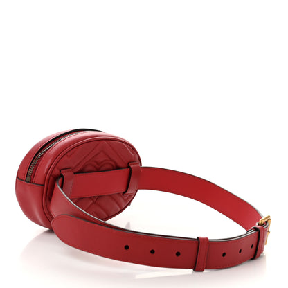 Gucci Calfskin Matelasse GG Marmont Belt Bag 85 34 Hibiscus Red 3 of 12