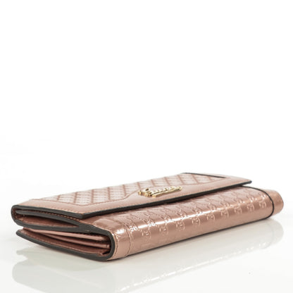 Gucci Patent Guccissima Script Continental Wallet Rose Beige 4 of 7