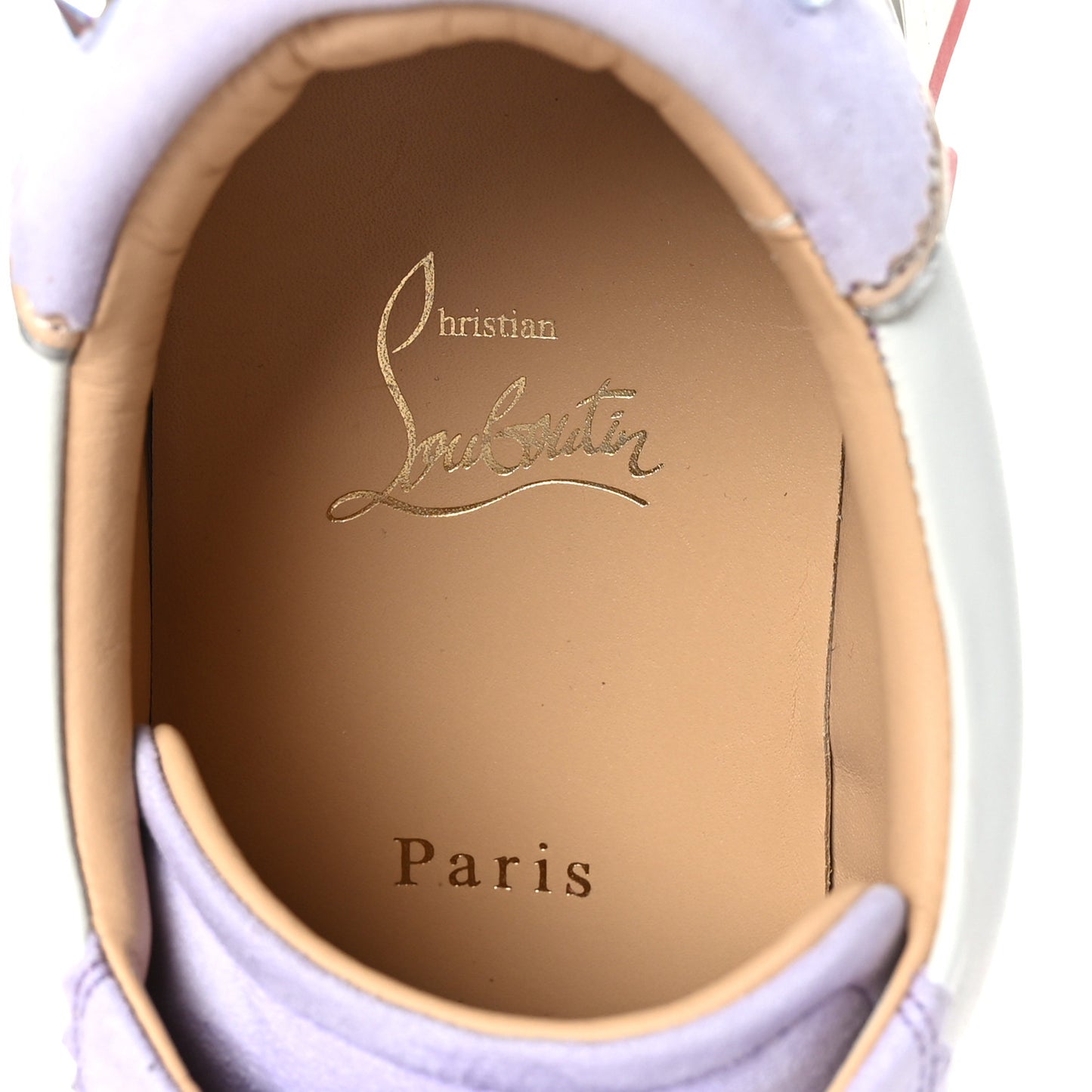 Suede Mesh Calfskin Neoprene Loubishark Sneakers 40 Lilac Smoke