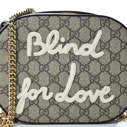 Gucci GG Supreme Monogram Blind For Love Embroidered Mini Chain Shoulder Bag Beige Tuscany 10 of 12