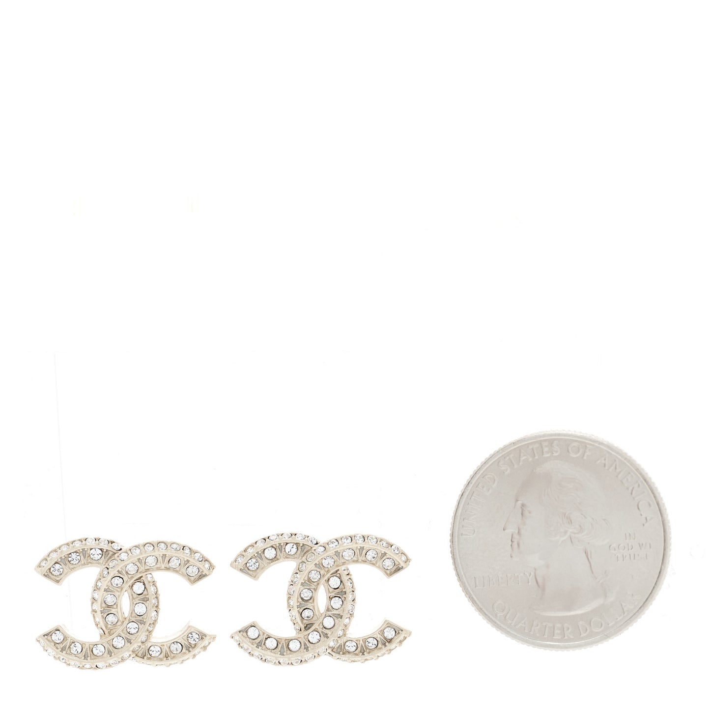 Crystal Timeless CC Earrings Light Gold