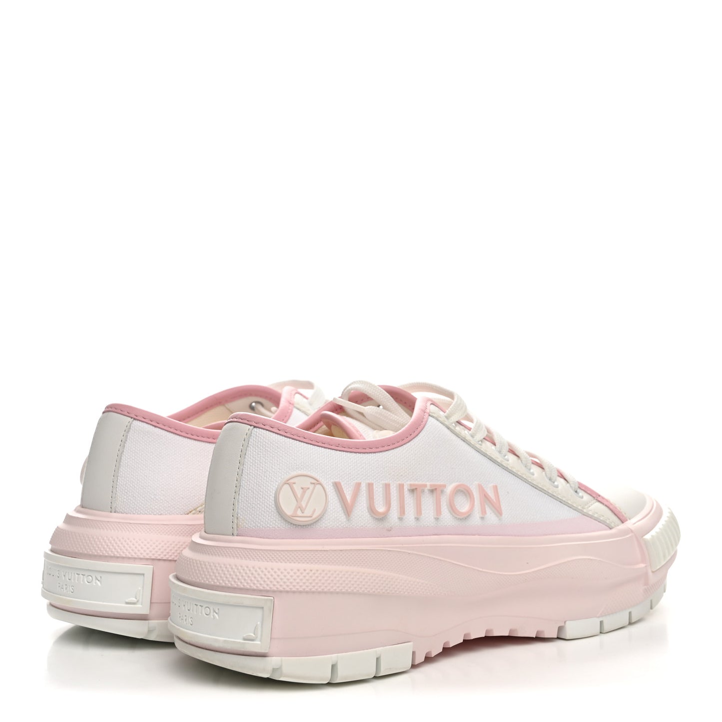 Canvas LV Squad Sneakers 38 White Pink