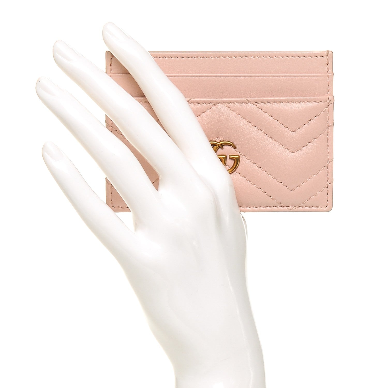 Gucci Calfskin Matelasse GG Marmont Card Holder Perfect Pink 2 of 6