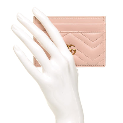 Gucci Calfskin Matelasse GG Marmont Card Holder Perfect Pink 2 of 6
