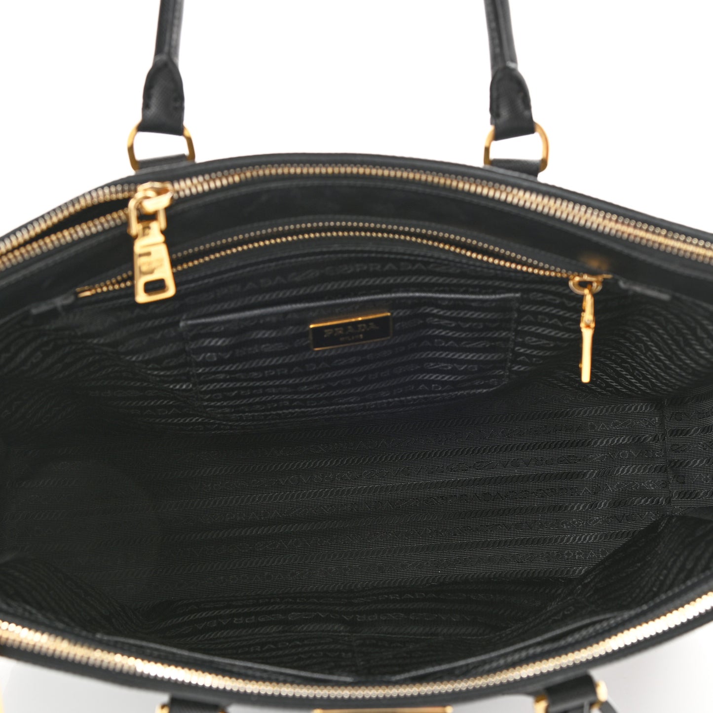 Saffiano Large Galleria Double Zip Tote Black