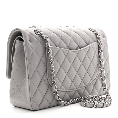Chanel Lambskin Quilted Medium Double Flap Grey 3 of 11