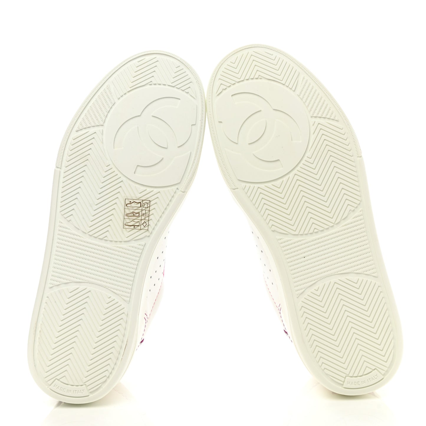 Calfskin Womens Logo Sneakers 37.5 White Pink