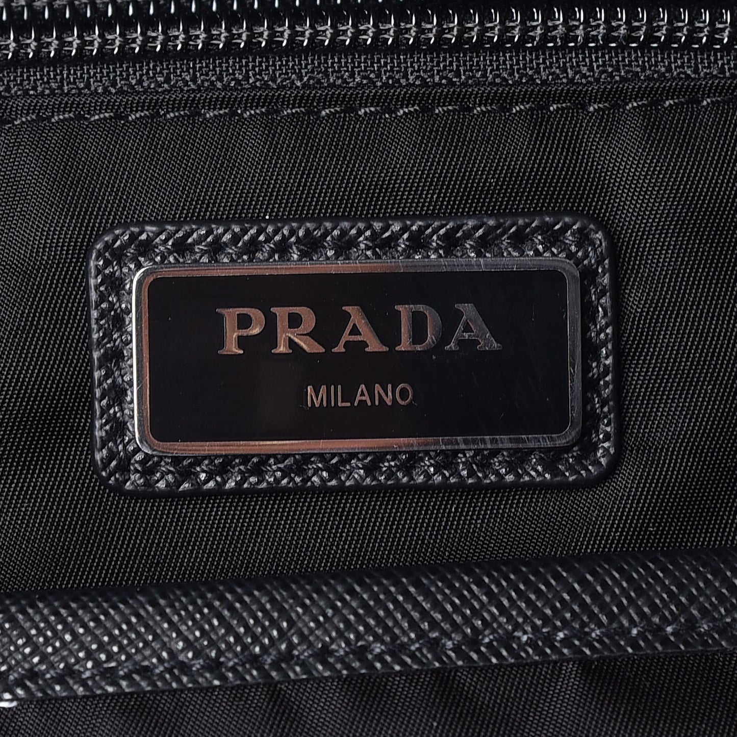 Nylon Montagna Saffiano Day Backpack Black