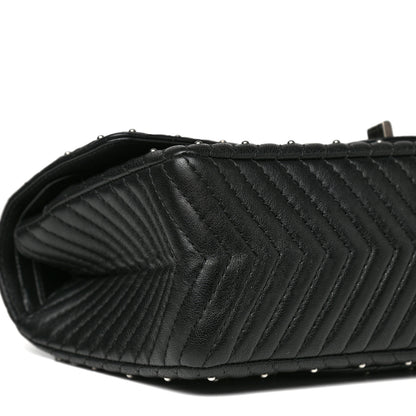 Chanel Sheepskin Chevron Quilted Studded 2.55 Reissue 226 Flap Black 9 of 13