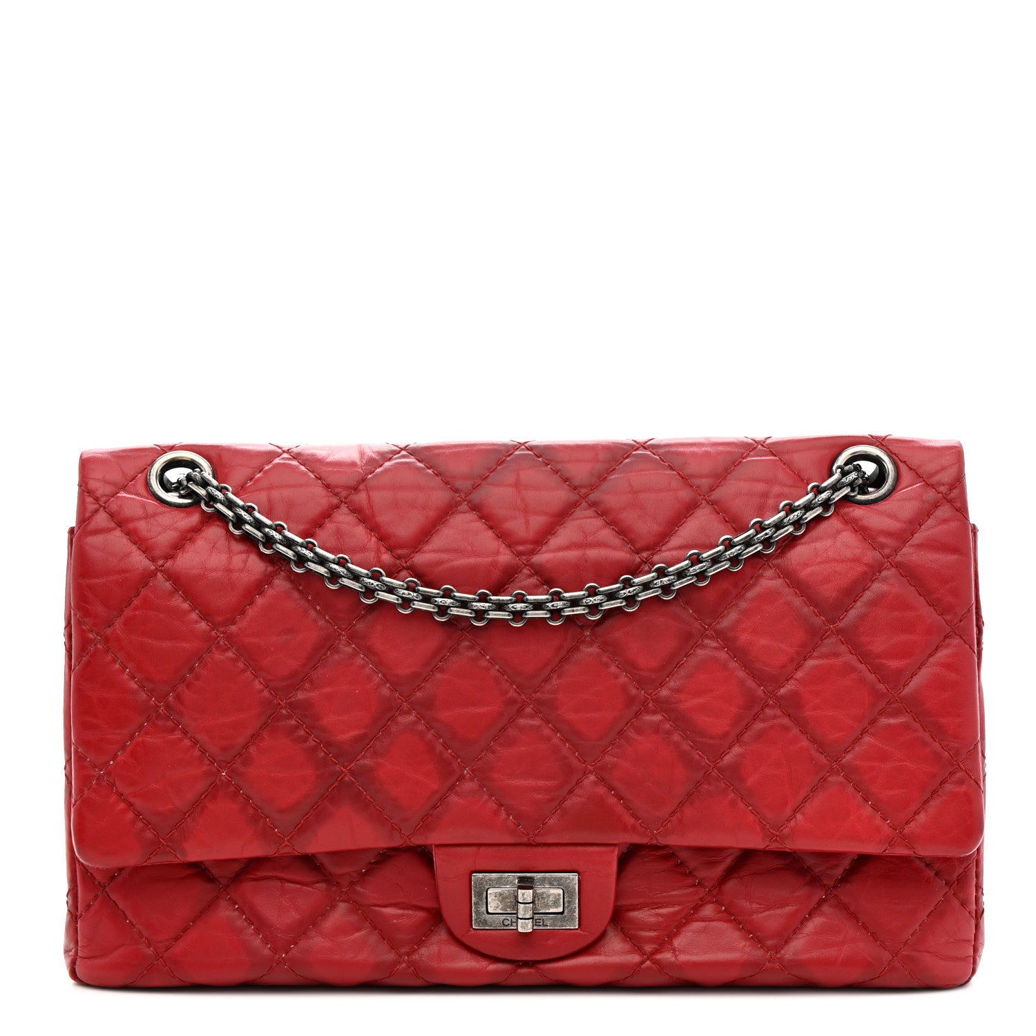 Chanel Aged Calfskin Quilted 2.55 Reissue 226 Flap Red 1 of 14