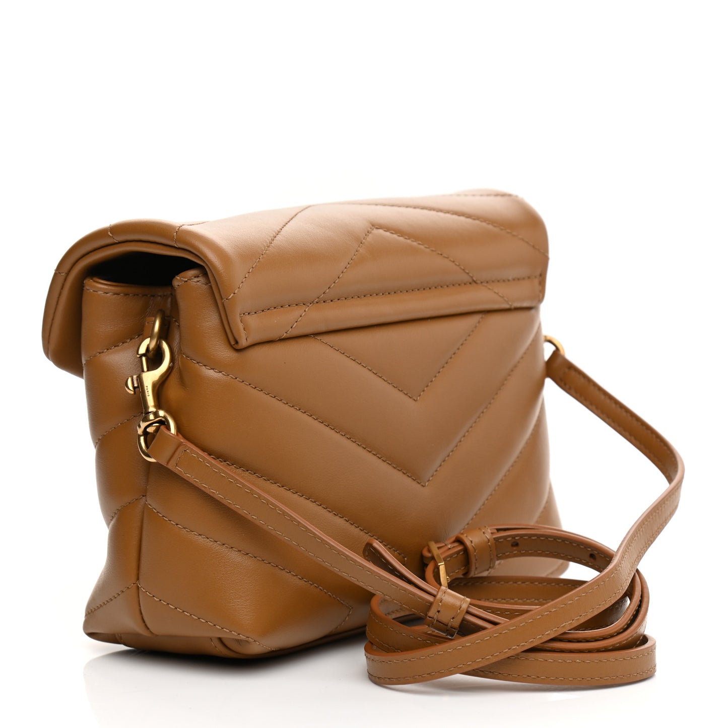 Calfskin Y Quilted Monogram Toy Loulou Crossbody Bag Dark Natural