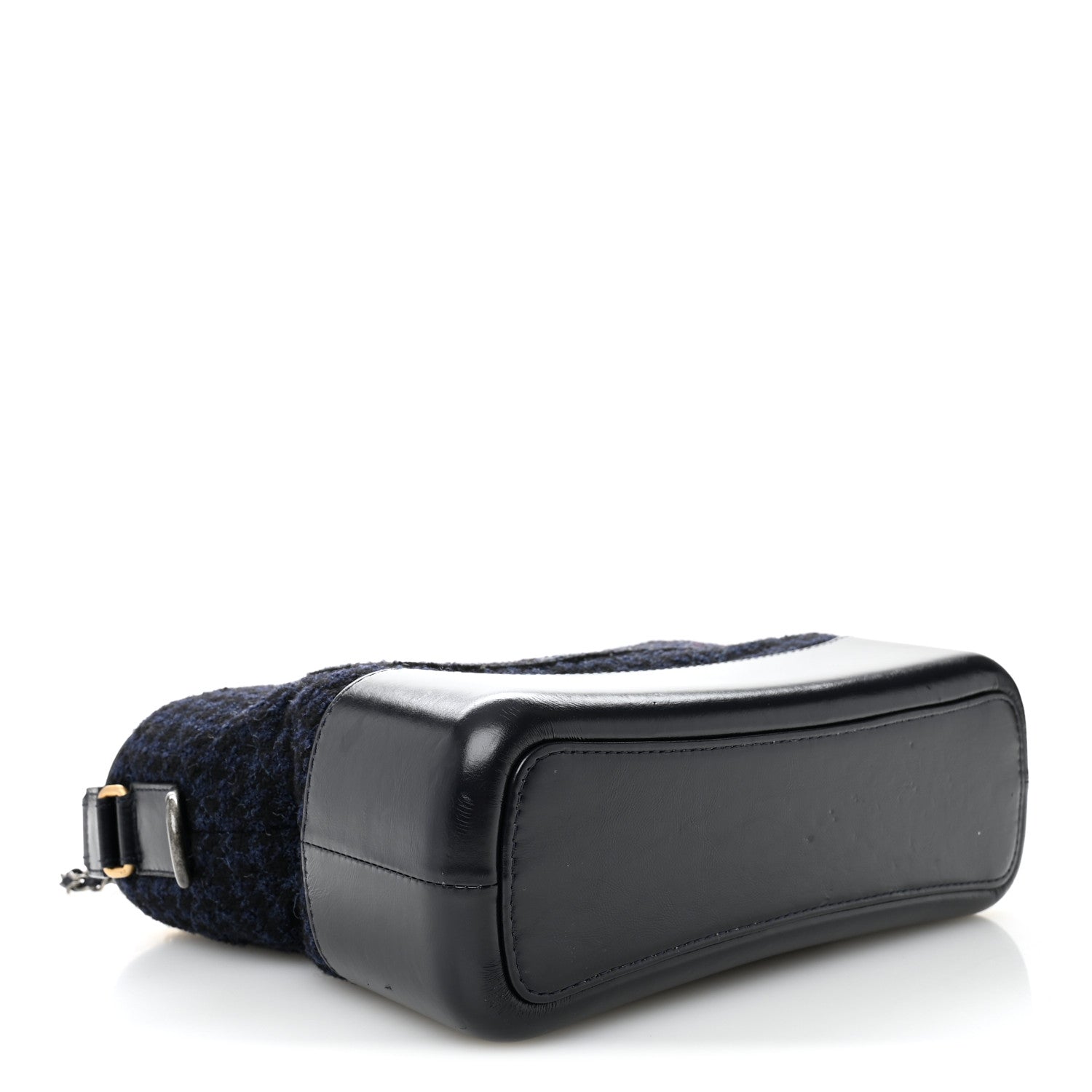 Chanel Tweed Calfskin Quilted Medium Gabrielle Hobo Black Blue 4 of 13