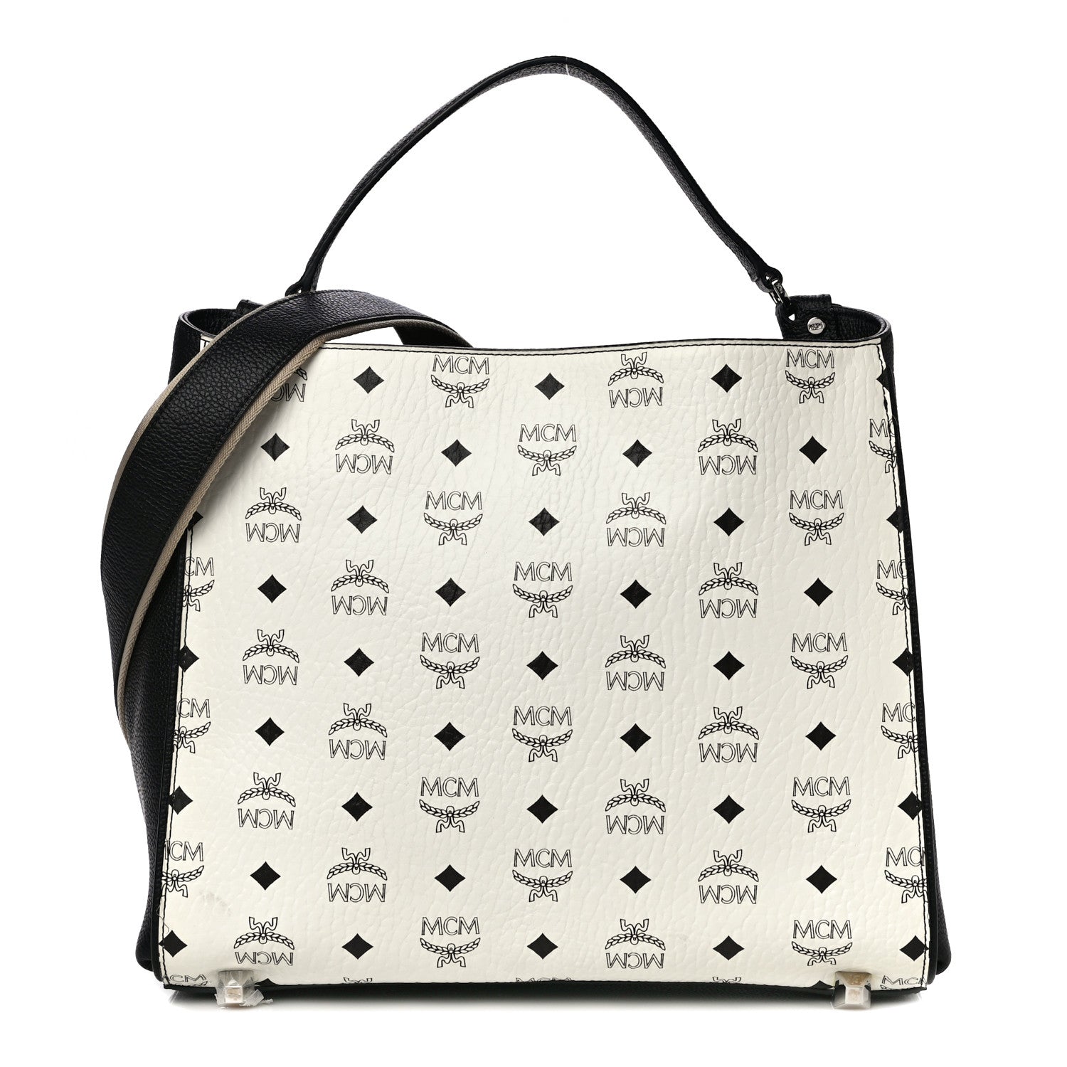 MCM Visetos Medium Corina Shoulder Bag White 1 of 9