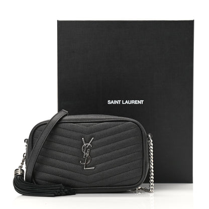 Saint Laurent Grain De Poudre Matelasse Monogram Mini Lou Camera Bag Black 11 of 11