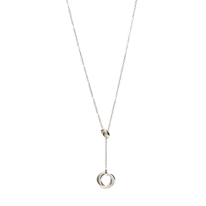 Cartier 18K Pink Yellow White Gold Diamond Trinity Lariat Necklace 1 of 7