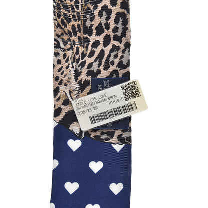 Hermes Silk Jungle Love Twilly Marine Rouge Brun 3 of 5