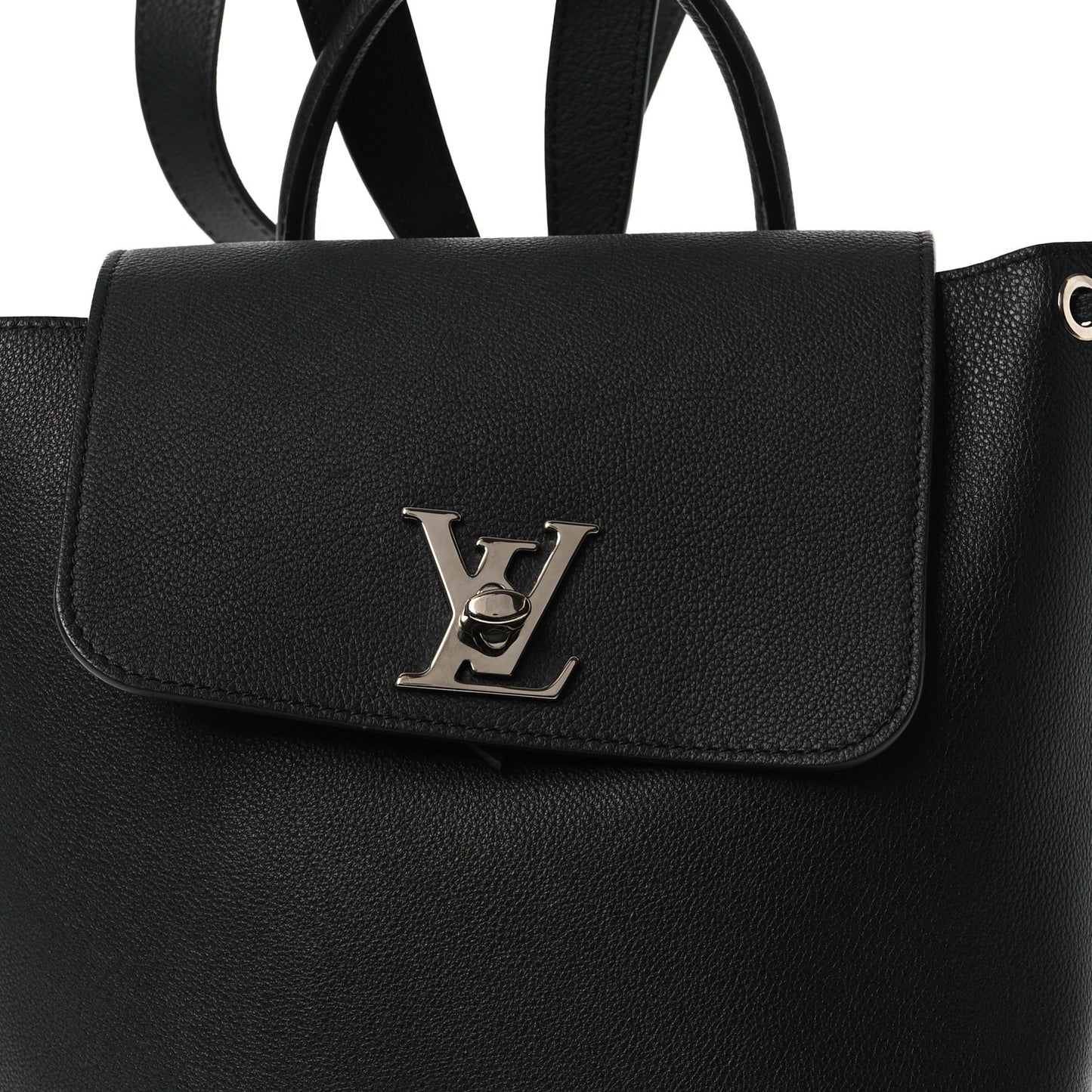 Calfskin Lockme Backpack Black