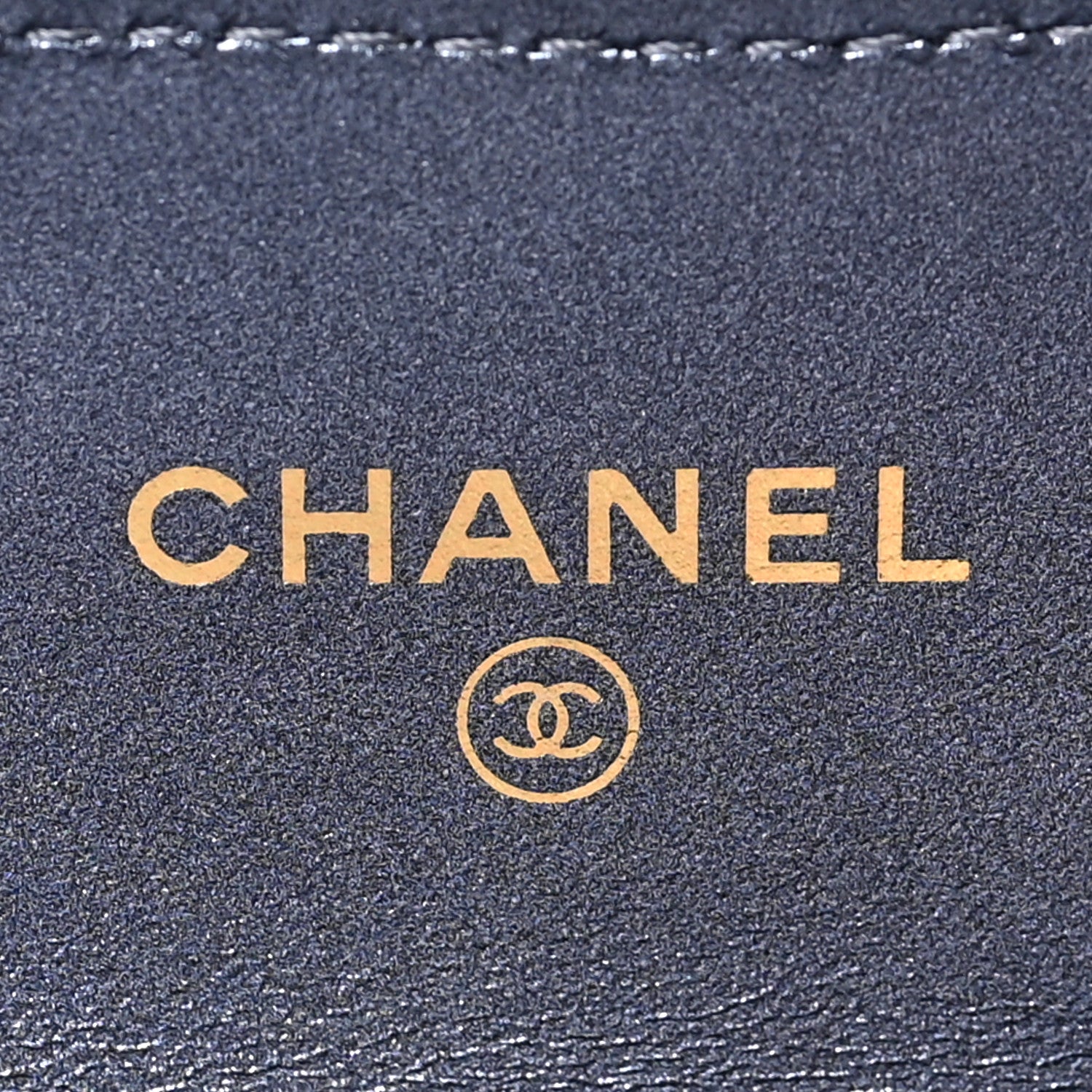 Chanel Metallic Lambskin Quilted Flap Card Holder Wallet Dark Blue 6 of 7