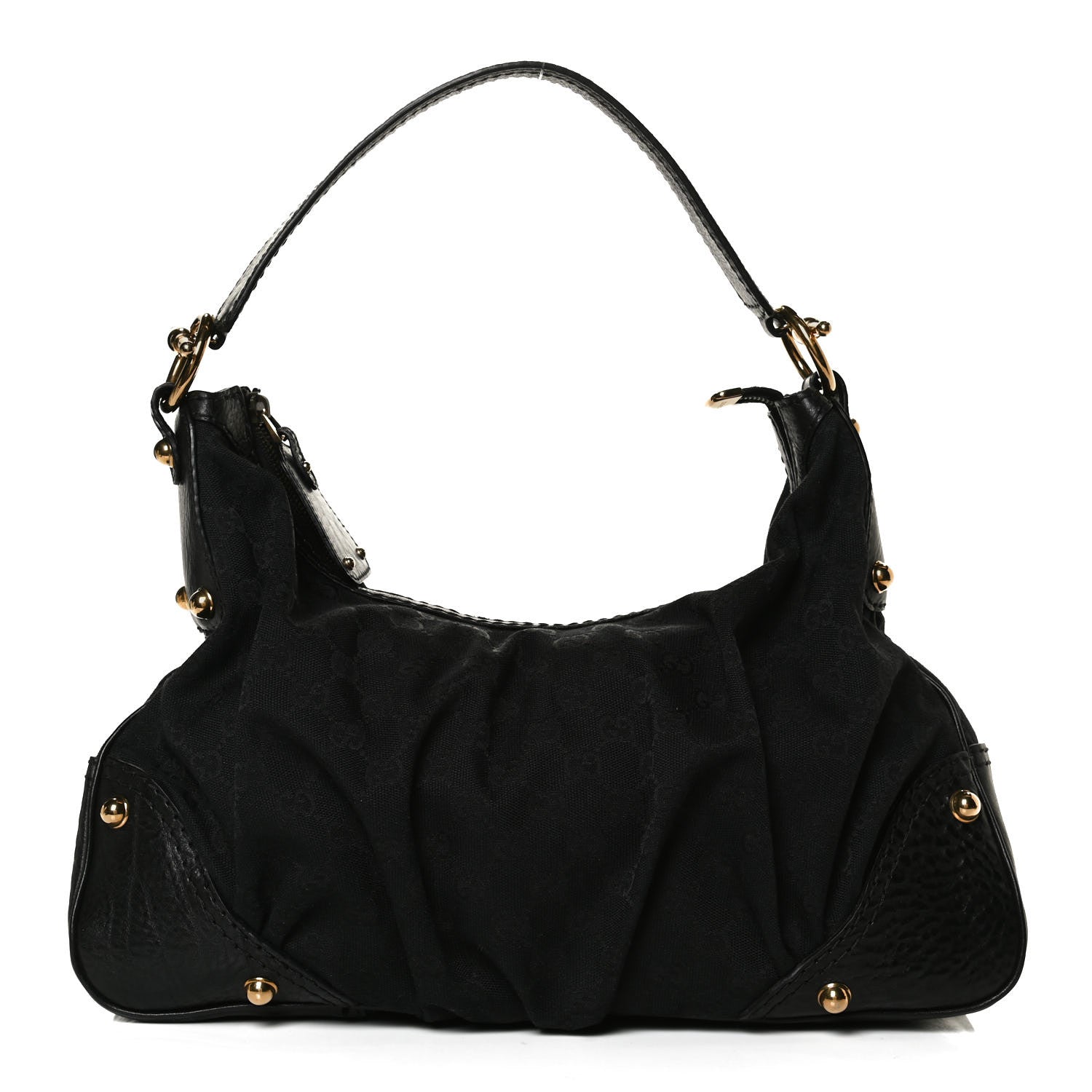 Gucci Monogram Medium Jockey Hobo Black 1 of 14