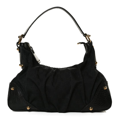 Gucci Monogram Medium Jockey Hobo Black 1 of 14