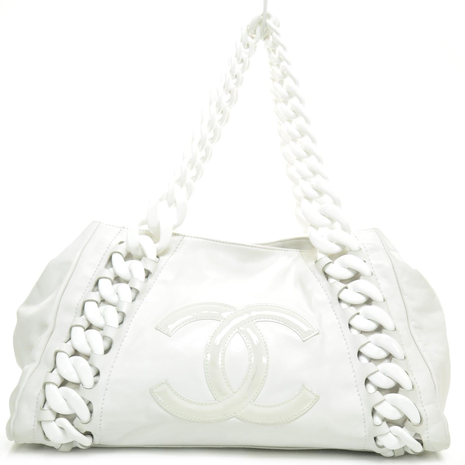 Chanel Leather Modern Chain Tote White 1 of 10
