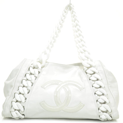 Chanel Leather Modern Chain Tote White 1 of 10