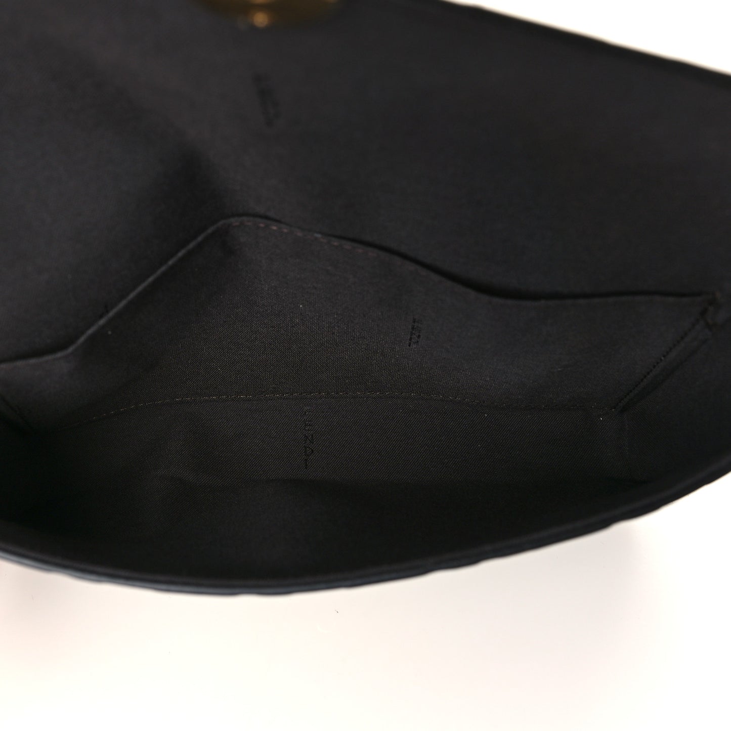 Vitello Soft F is Fendi Bi-Color FF 1974 Embossed Envelope Wallet On Chain with Pouches Maya Black