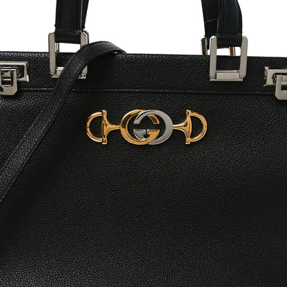 Gucci Grainy Calfskin Medium Zumi Top Handle Bag Black 8 of 10