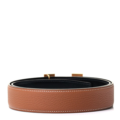 Hermes Box Togo 32mm H Belt 80 Black Gold 2 of 3