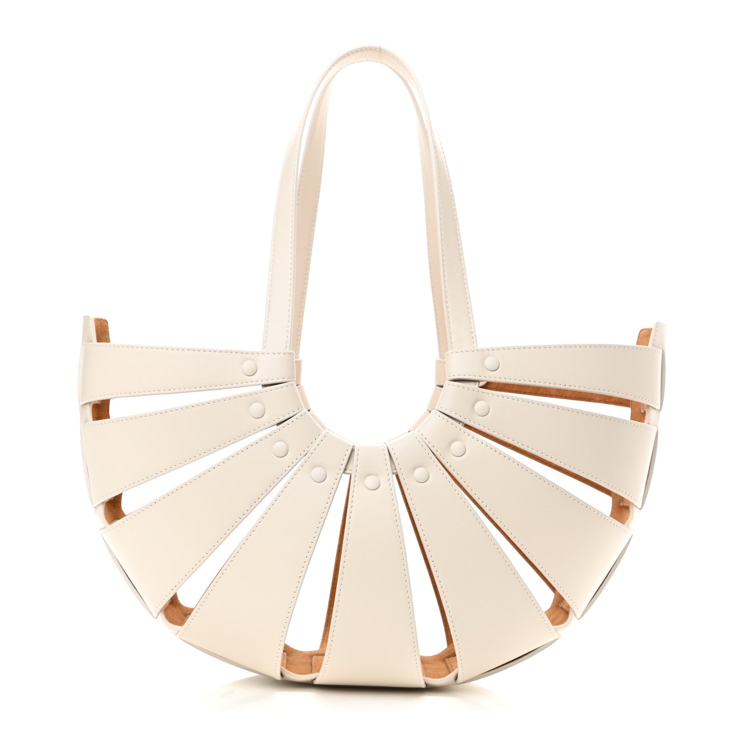 French Calfskin Shell Bag White Frost