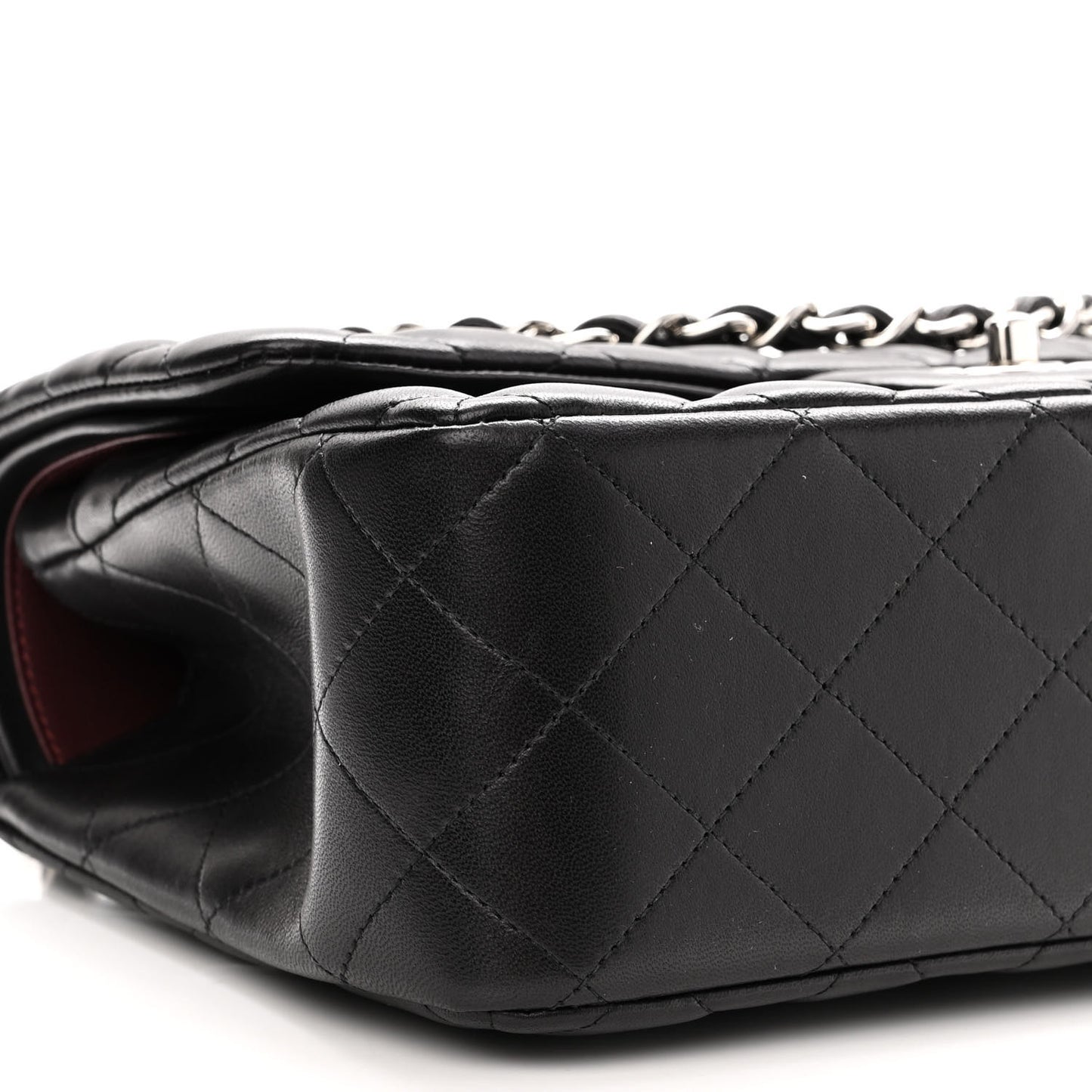 Lambskin Quilted Jumbo Double Flap Black
