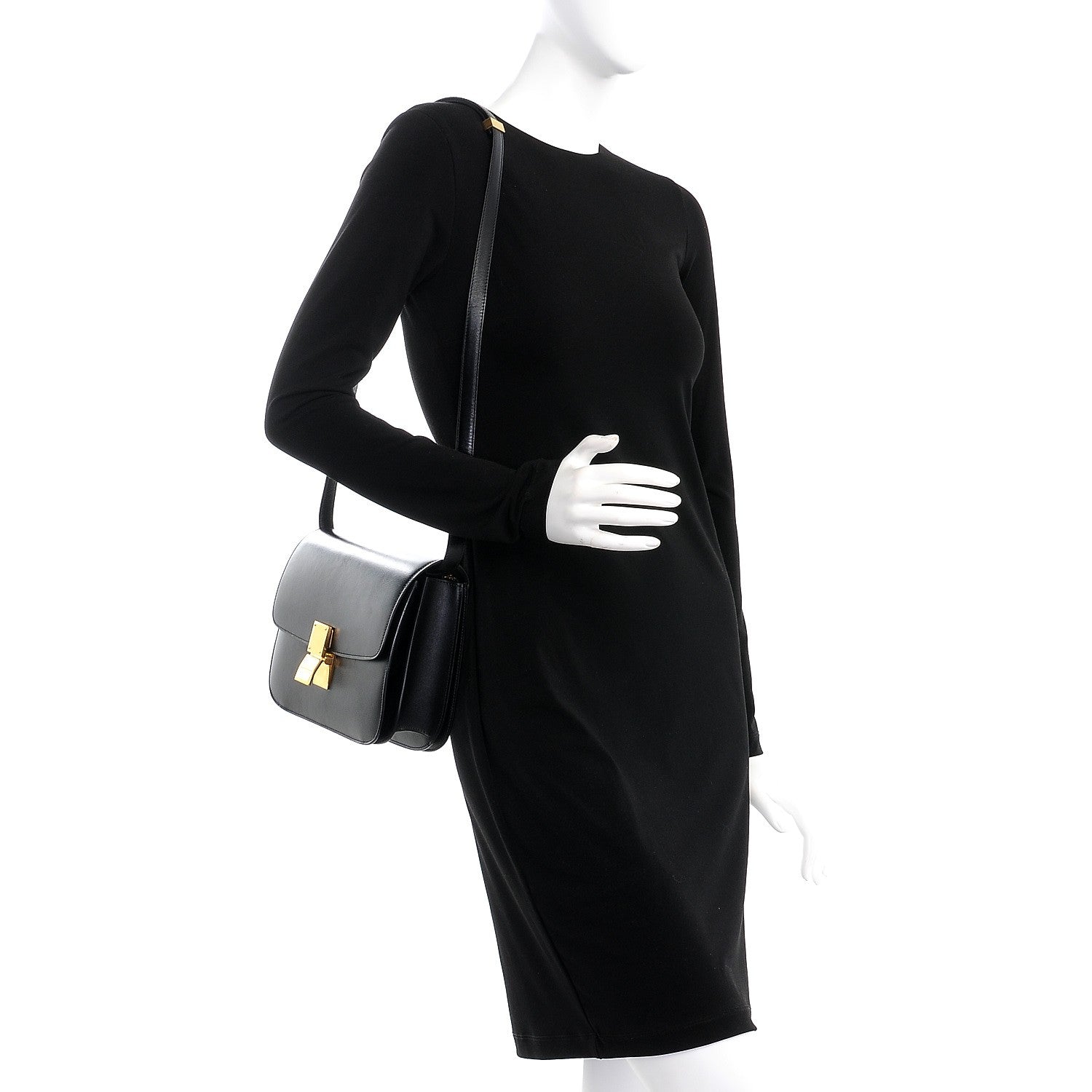 Celine Box Calfskin Medium Classic Box Flap Bag Black 2 of 8
