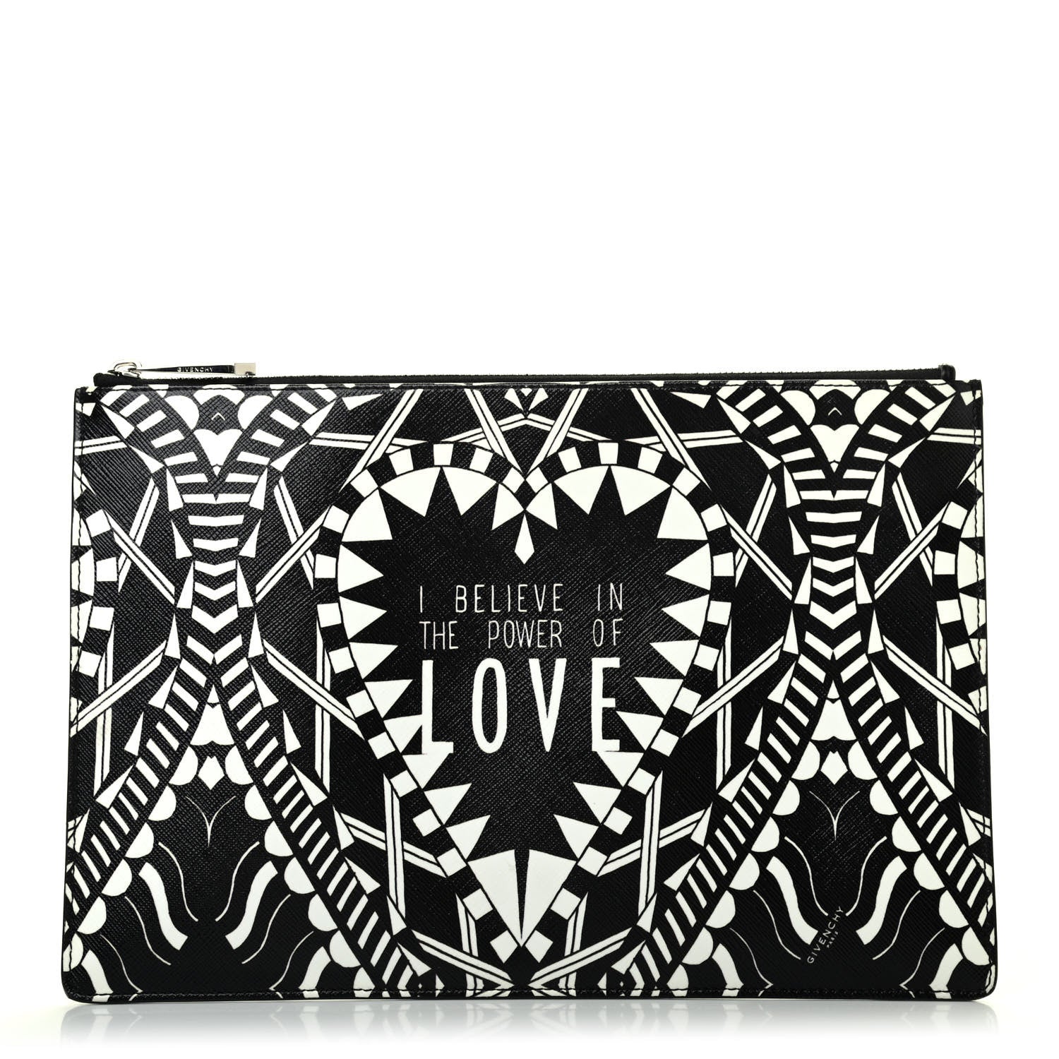 Givenchy Calfskin Power of Love Print Medium Pouch Black 1 of 4