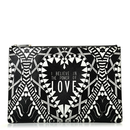 Givenchy Calfskin Power of Love Print Medium Pouch Black 1 of 4