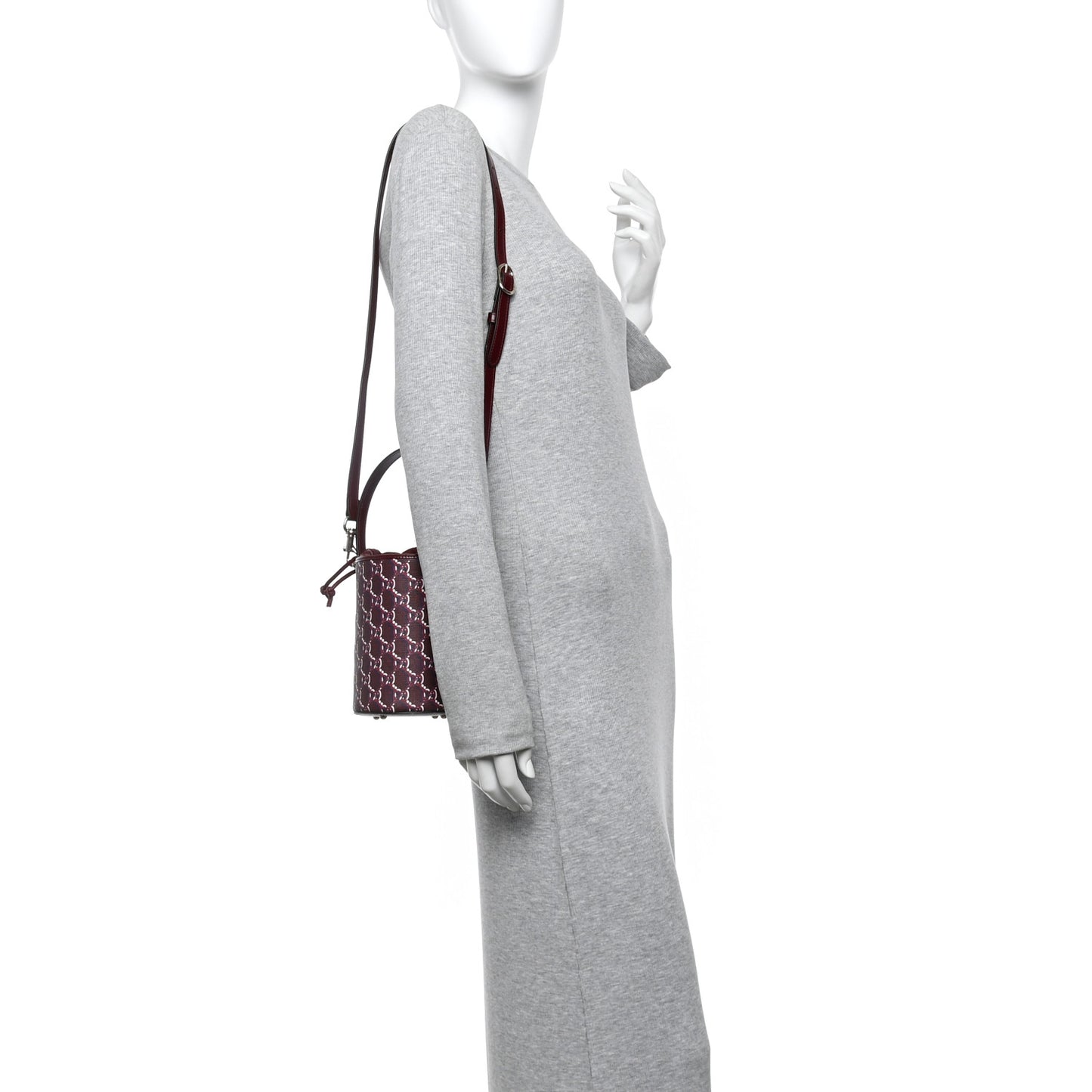 GG Shadow Monogram Mini Bucket Bag Rosso Ancora Red