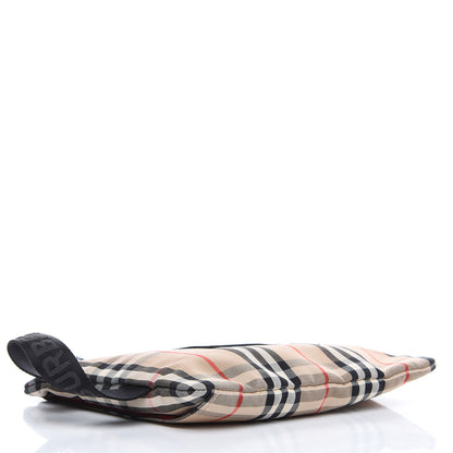Burberry Nylon Vintage Check Logo Print Portrait Pouch Archive Beige 4 of 7