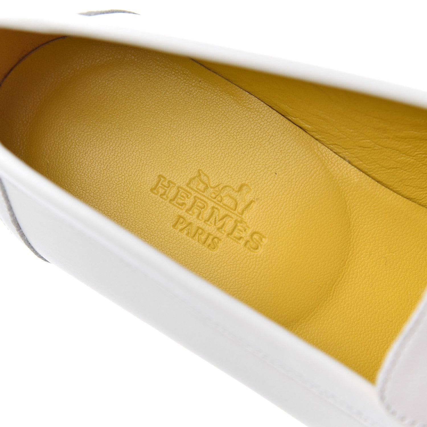 Hermes Calfskin Womens Royal Loafers 36.5 White 6 of 14
