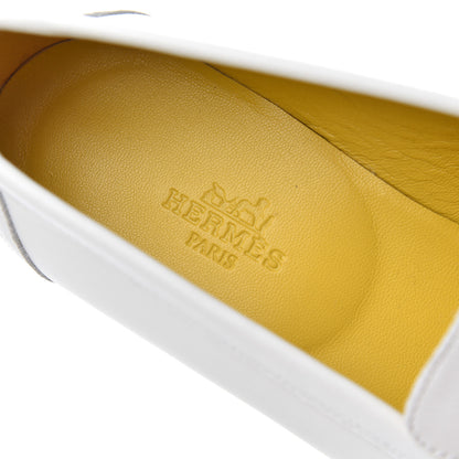 Hermes Calfskin Womens Royal Loafers 36.5 White 6 of 14