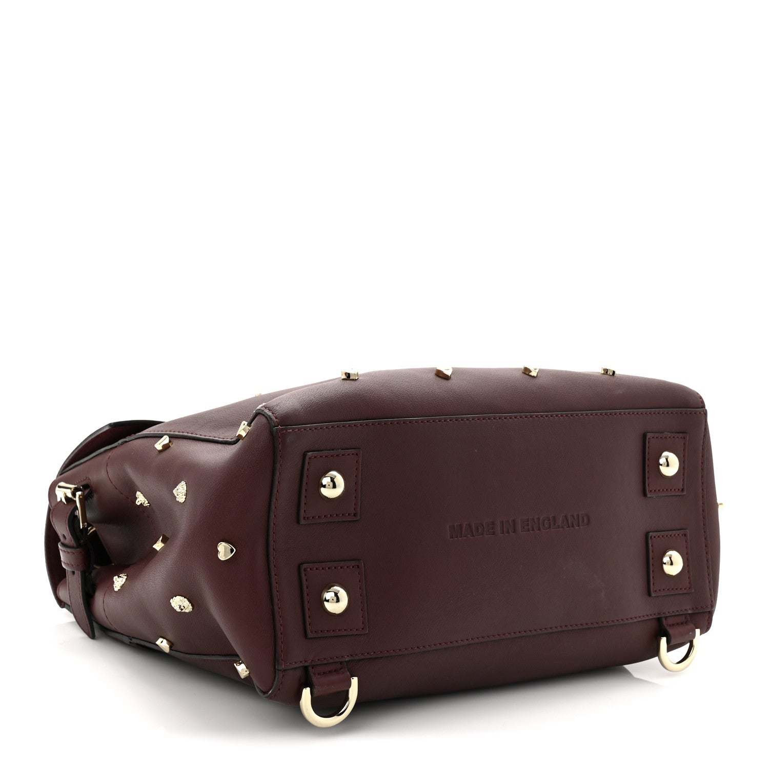 Mulberry Calfskin Studded Medium Cara Delevingne Convertible Satchel Oxblood 4 of 10