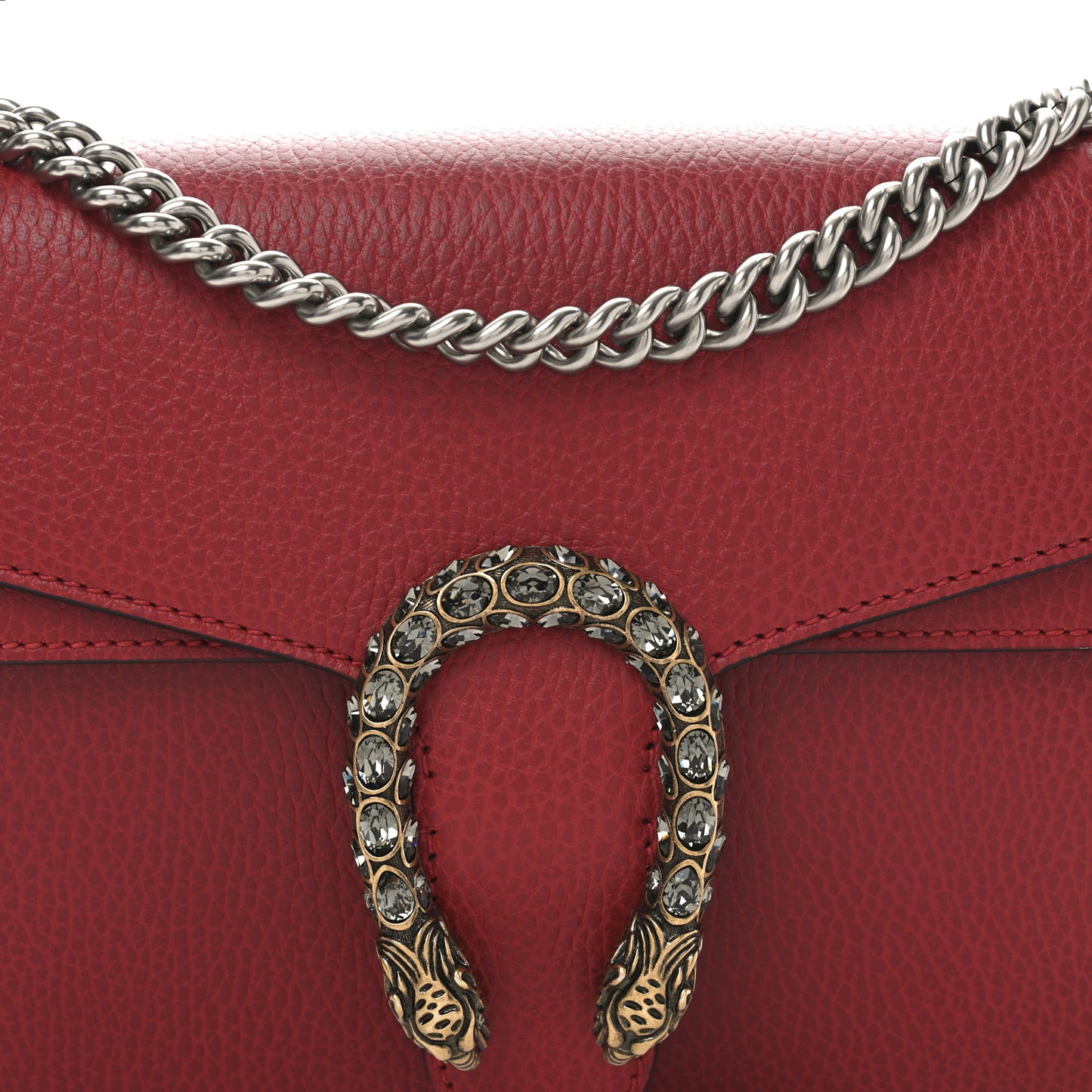 Dollar Calfskin Swarovski Crystal Small Dionysus Shoulder Bag Hibiscus Red