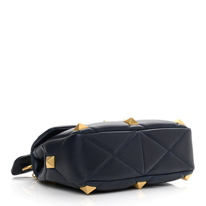 Valentino Garavani Nappa Medium Roman Stud Shoulder Bag Navy 4 of 9