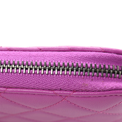Chanel Lambskin Quilted Small Coco Boy Zip Around Wallet Purple 12 of 12