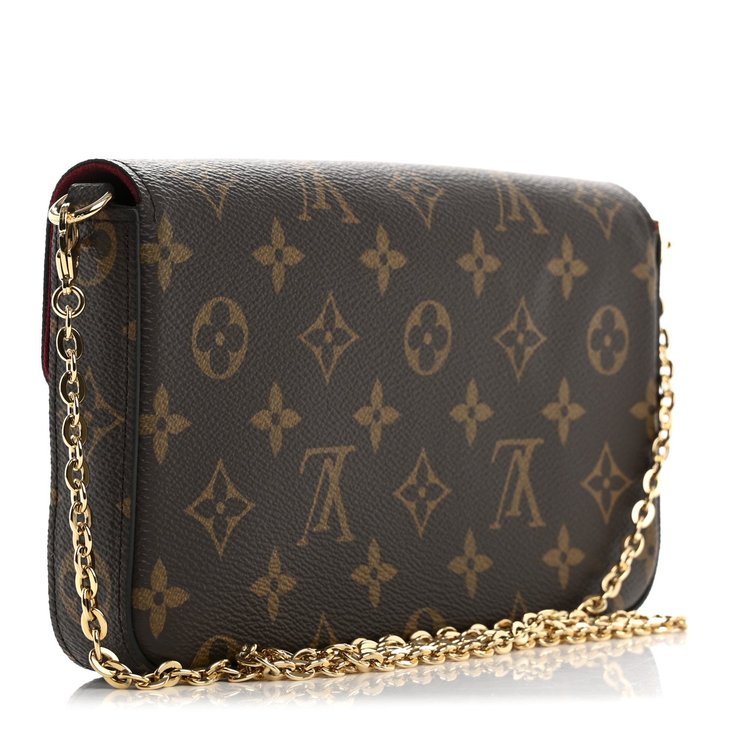 Louis Vuitton Monogram Pochette Felicie Chain Wallet Fuchsia 4 of 10