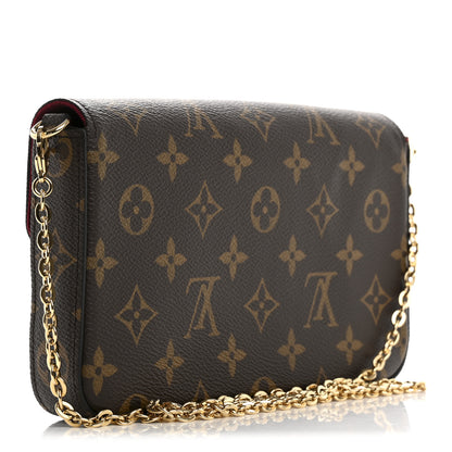 Louis Vuitton Monogram Pochette Felicie Chain Wallet Fuchsia 4 of 10